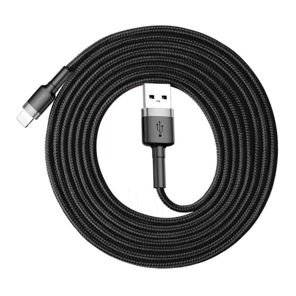 Baseus Lightning 2 Metre Kevlar Kablo Siyah/Gri