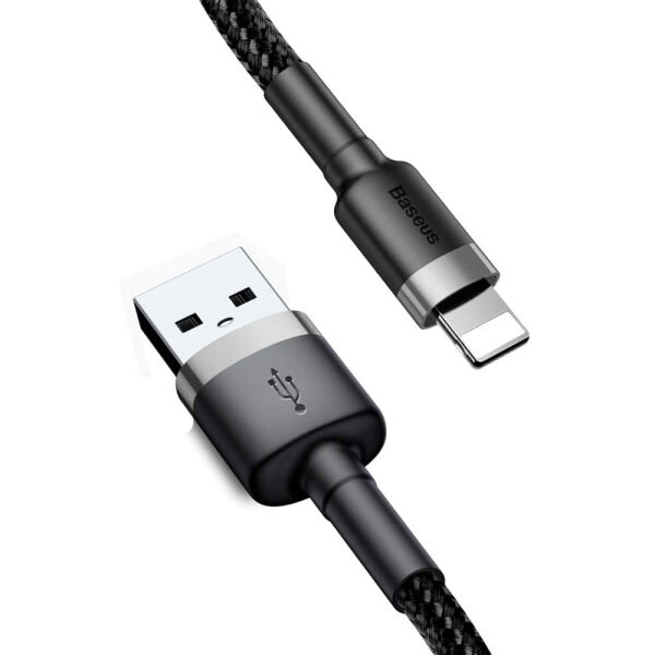 Baseus Lightning 2 Metre Kevlar Kablo Siyah/Gri