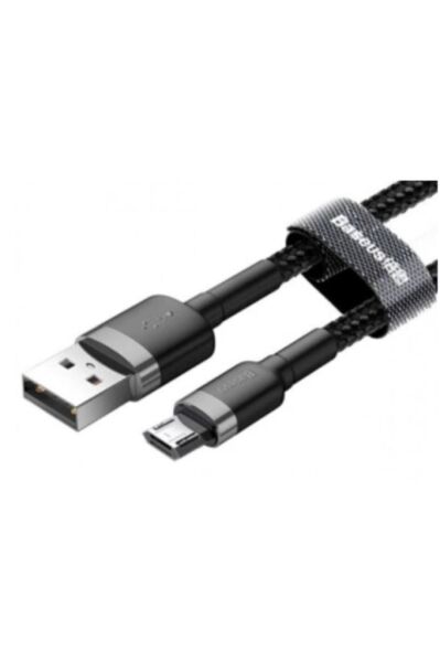Baseus Cafule 2.0A Micro USB 3M Şarj Kablosu CAMKLF-HG1 Siyah Gri (Out)