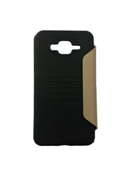 Jopus Galaxy J5 ile Uyumlu Premium Kapaklı Kılıf Gold