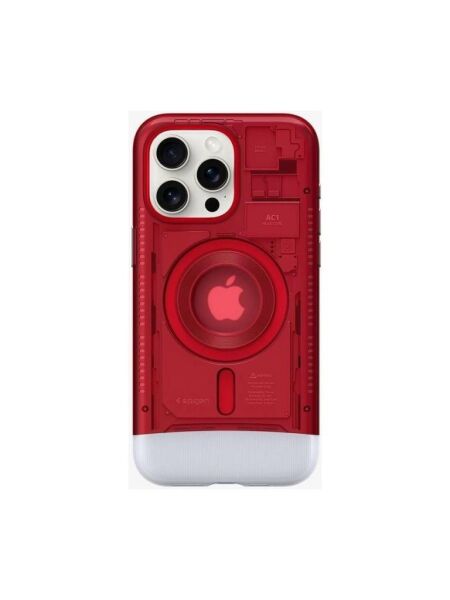 Spigen iPhone 15 Pro ile Uyumlu Kılıf Classic C1 iMac G3 Desing Magfit (MagSafe Uyumlu) Ruby