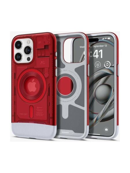 iPhone 15 Pro Kılıf, Spigen Classic C1 iMac G3 Desing Magfit (MagSafe Uyumlu) Ruby