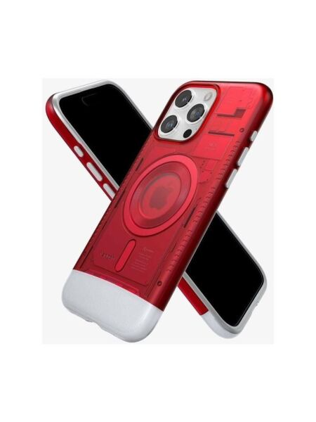 iPhone 15 Pro Kılıf, Spigen Classic C1 iMac G3 Desing Magfit (MagSafe Uyumlu) Ruby