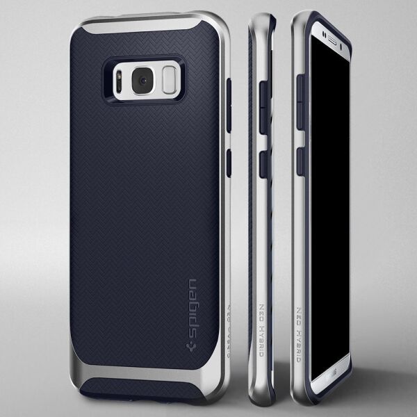 Spigen Galaxy S8 Plus ile Uyumlu Kılıf Neo Hybrid Silver Arctic