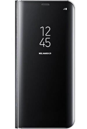 Galaxy A7(2017) ile Uyumlu Aynalı Kapaklı Clear View Kılıf Siyah