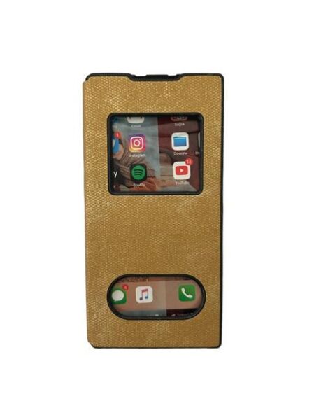 Galaxy Note 10 Plus ile Uyumlu Premium Kapaklı Kılıf Gold