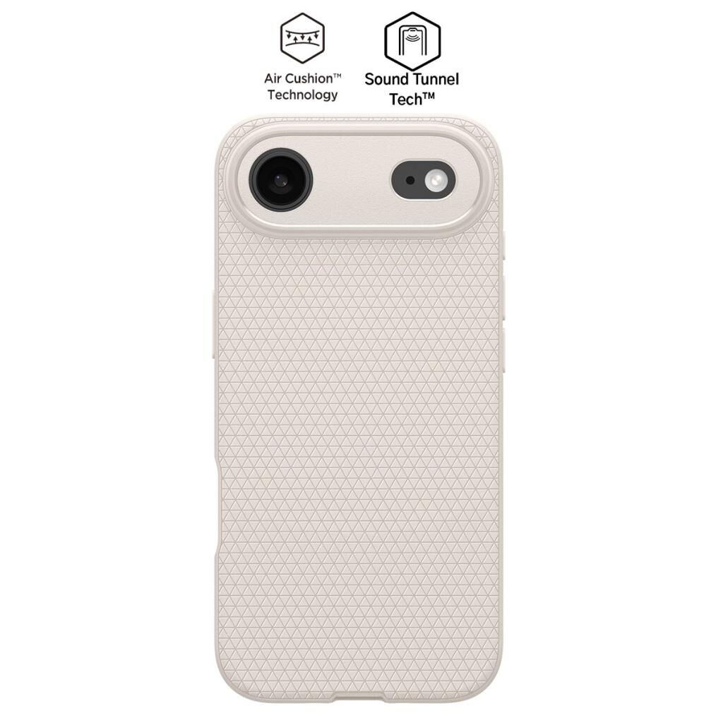 Spigen iPhone Air ile Uyumlu Kılıf Liquid Air Hava Kanalı Teknolojisi Askeri Sınıf Koruma Dokulu Yüzey Kapak Natural Titanium