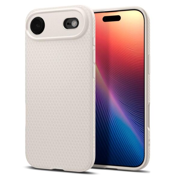 Spigen iPhone Air ile Uyumlu Kılıf Liquid Air Hava Kanalı Teknolojisi Askeri Sınıf Koruma Dokulu Yüzey Kapak Natural Titanium