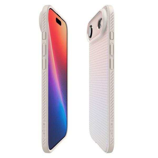 Spigen iPhone Air ile Uyumlu Kılıf Liquid Air Hava Kanalı Teknolojisi Askeri Sınıf Koruma Dokulu Yüzey Kapak Natural Titanium