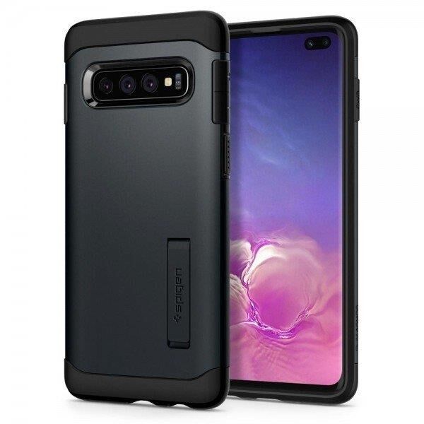 Spigen Galaxy S10 Plus ile Uyumlu Kılıf Slim Armor Metal Slate