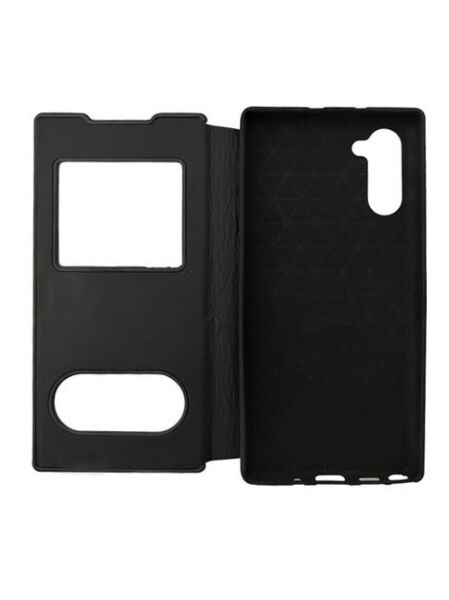 Galaxy Note 10 ile Uyumlu Premium Kapaklı Kılıf Siyah