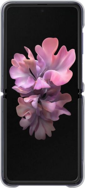 Galaxy Z Flip ile Uyumlu Deri Kılıf Gümüş Gri EF-VF700LSEGWW