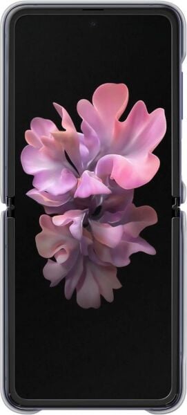 Galaxy Z Flip ile Uyumlu Deri Kılıf Gümüş Gri EF-VF700LSEGWW