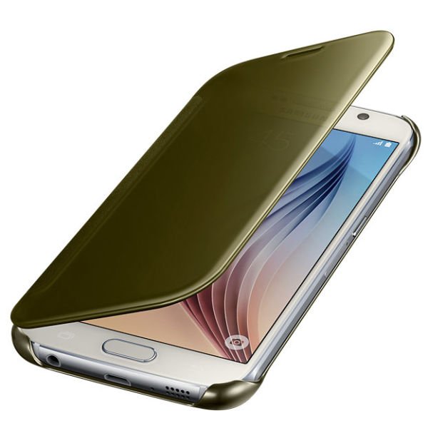 Galaxy S6 ile Uyumlu Clear View Cover Altın EF-ZG920BFEGWW