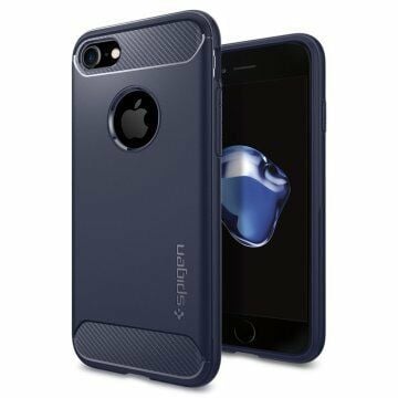 Spigen iPhone 7/8 ile Uyumlu Kılıf Rugged Armor Midnight Blue