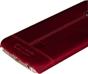 Pierre Cardin Galaxy S6 Edge ile Uyumlu Deri Arka Koruma Paneli Kırmızı PCL-P03