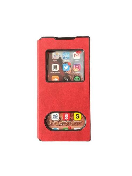 Galaxy Note 10 ile Uyumlu Premium Kapaklı Kılıf Kırmızı