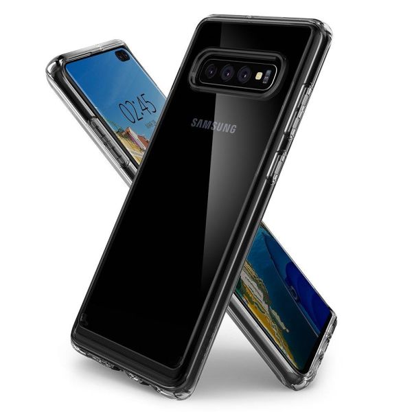 Spigen Galaxy S10 Plus ile Uyumlu Kılıf Crystal Hybrid Crystal Clear