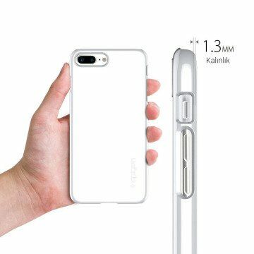 Spigen iPhone 7 Plus ile Uyumlu Kılıf Thin Fit Ultra İnce White