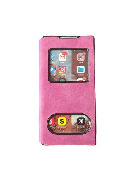 Galaxy Note 10 ile Uyumlu Premium Kapaklı Kılıf Mor