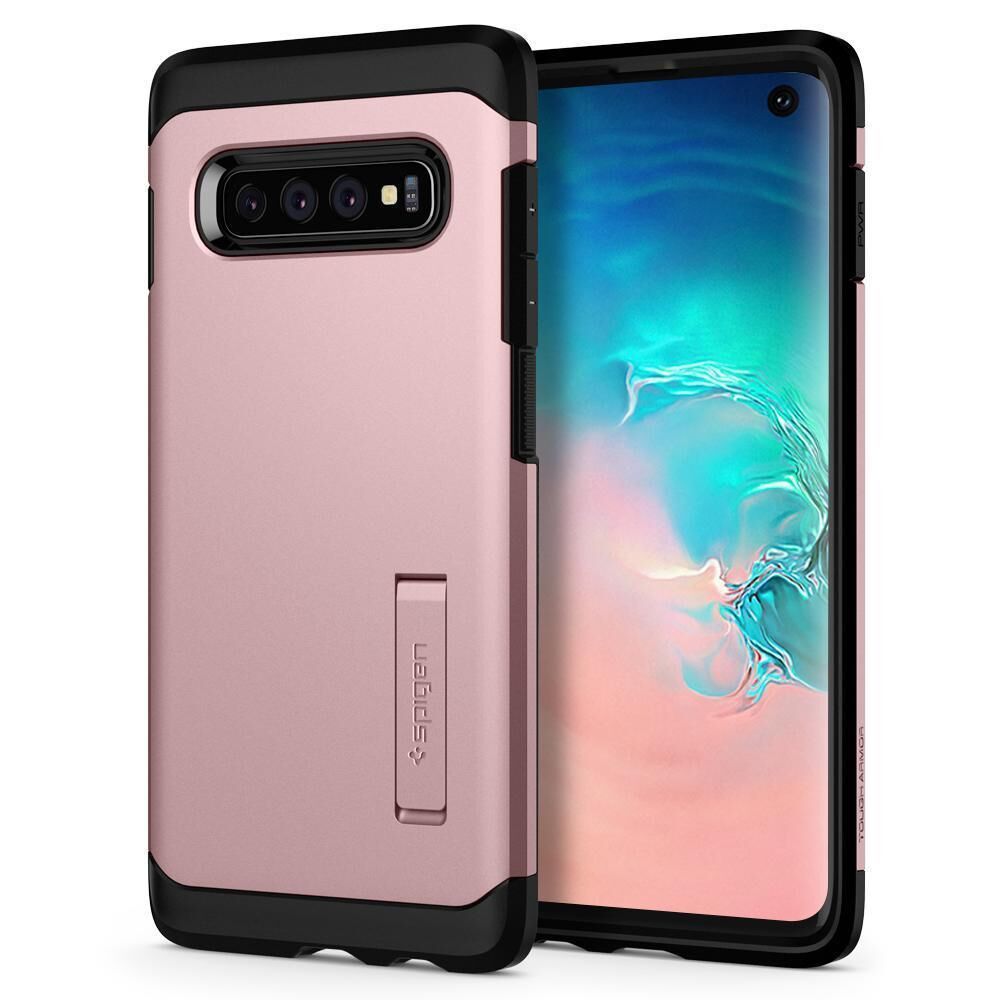 Spigen Galaxy S10 ile Uyumlu Kılıf Tough Armor Rose Gold