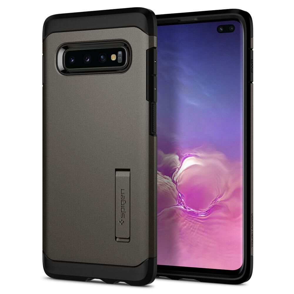 Spigen Galaxy S10 Plus ile Uyumlu Kılıf Tough Armor Gunmetal
