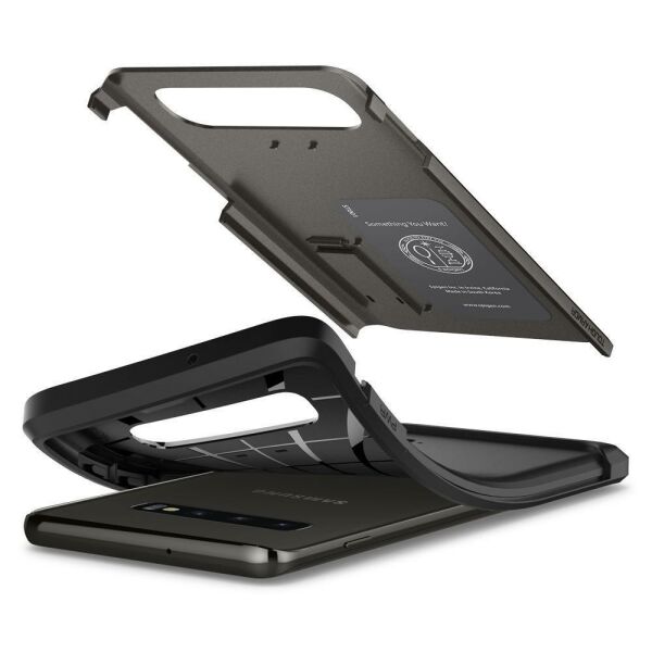 Spigen Galaxy S10 Plus ile Uyumlu Kılıf Tough Armor Gunmetal