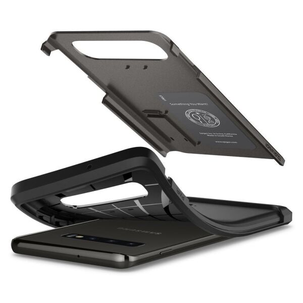 Spigen Galaxy S10 Plus ile Uyumlu Kılıf Tough Armor Gunmetal