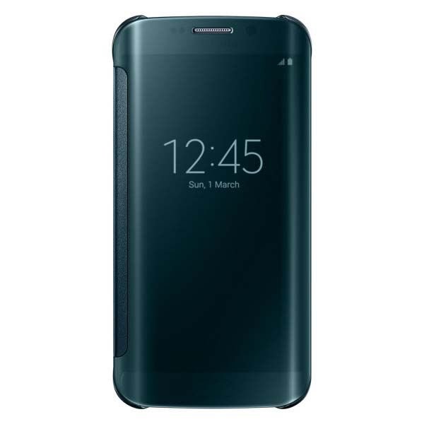 Galaxy S6 Edge ile Uyumlu Clear View Cover Yeşil EF-ZG925BGEGWW (Out)