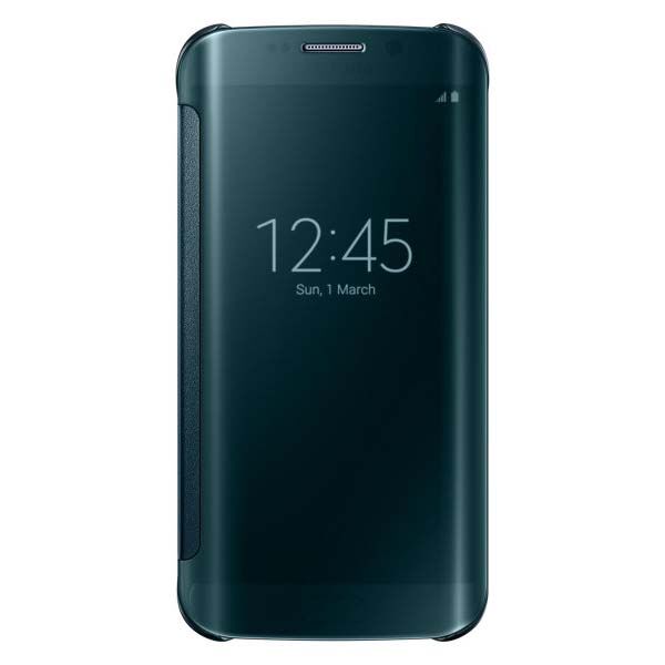 Galaxy S6 Edge ile Uyumlu Clear View Cover Yeşil EF-ZG925BGEGWW (Out)
