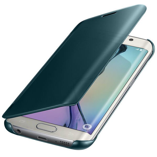 Galaxy S6 Edge ile Uyumlu Clear View Cover Yeşil EF-ZG925BGEGWW (Out)