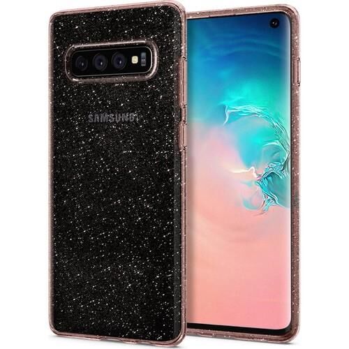 Spigen Galaxy S10e ile Uyumlu Kılıf Liquid Crystal Glitter Rose Quartz