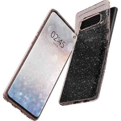 Spigen Galaxy S10e ile Uyumlu Kılıf Liquid Crystal Glitter Rose Quartz