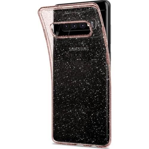 Spigen Galaxy S10e ile Uyumlu Kılıf Liquid Crystal Glitter Rose Quartz