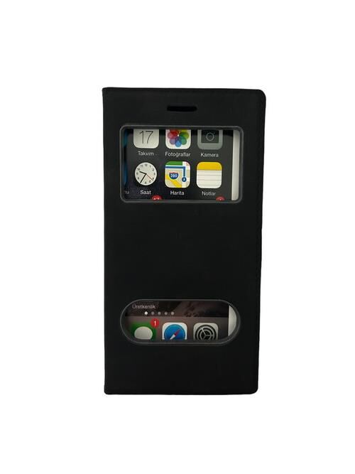 Jopus K8 2017 ile Uyumlu Premium Kapaklı Kılıf Siyah