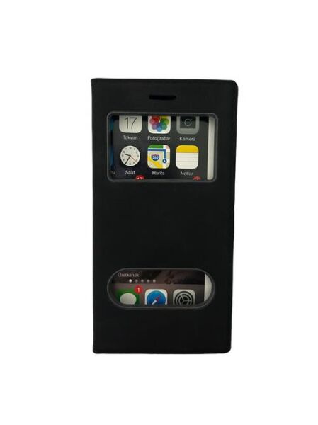 Jopus K8 2017 ile Uyumlu Premium Kapaklı Kılıf Siyah