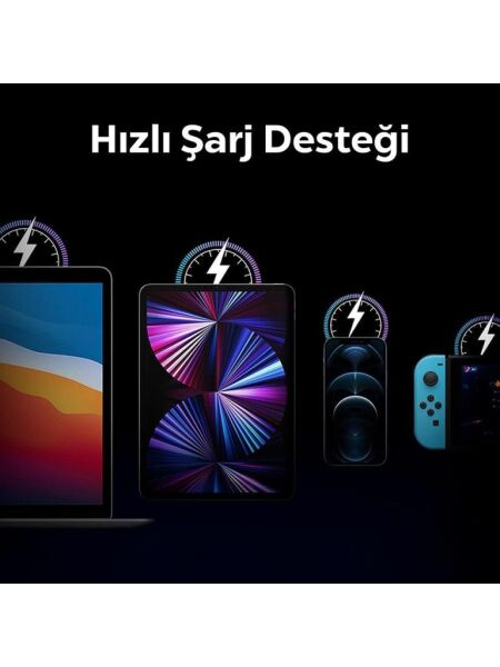 Spigen 45W USB-C Hızlı Şarj Aleti + Örgü Şarj Kablo PPS 2.0 / Isı Düşürücü GaN Akım Korumalı PD 3.0 Güç Adaptörü Super Hızlı Şarj iPhone & Android & iPad & MacBook Type-C Black