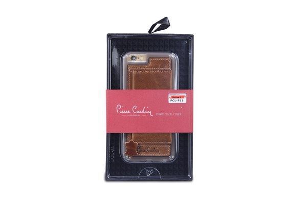 Pierre Cardin iPhone 6 ile Uyumlu Deri Arka Koruma Paneli Kahve PCL-P11