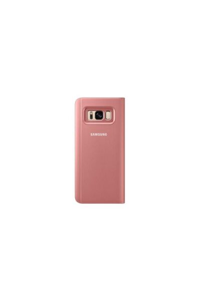 Galaxy S8 Plus ile Uyumlu Aynalı Kapaklı Clear View Kılıf Pembe