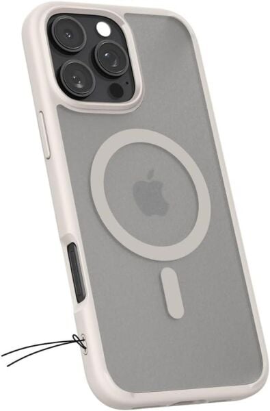 Spigen iPhone 16 Pro ile Uyumlu Kılıf Ultra Hybrid MagFit MagSafe Özellikli Frost Natural Titanium