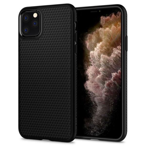 Spigen iPhone 11 Pro ile Uyumlu Kılıf Liquid Air Matte Black