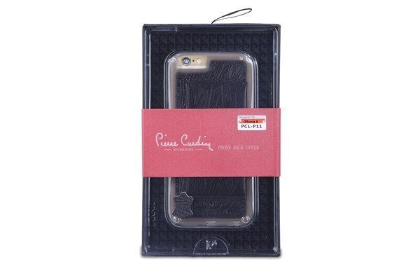 Pierre Cardin iPhone 6 ile Uyumlu Deri Arka Koruma Paneli Siyah PCL-P11