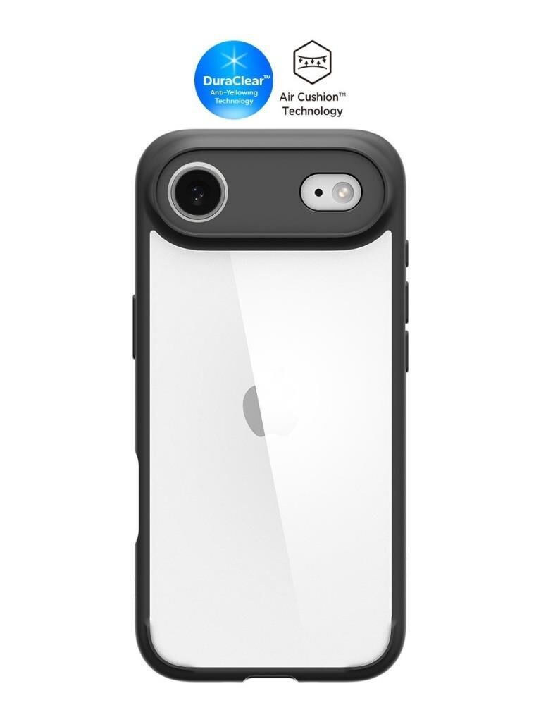 Spigen iPhone Air ince ile Uyumlu Kılıf Ultra Hybrid Sararma Karşıtı DuraClear Hava Kanalı Teknolojisi Askeri Sınıf Koruma Şeffaf Kapak Matte Black