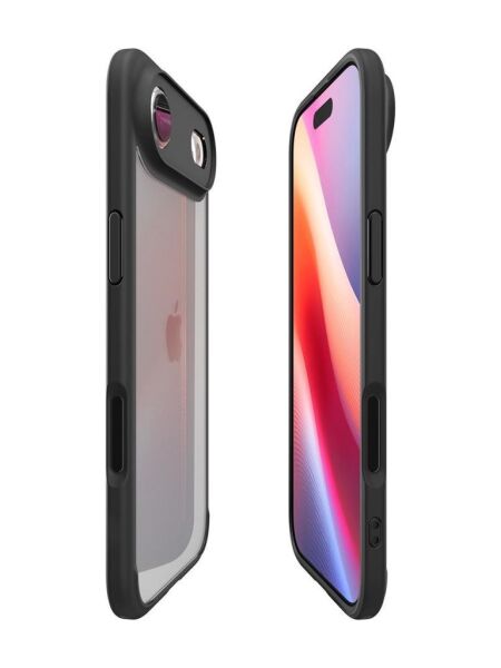 Spigen iPhone Air ince ile Uyumlu Kılıf Ultra Hybrid Sararma Karşıtı DuraClear Hava Kanalı Teknolojisi Askeri Sınıf Koruma Şeffaf Kapak Matte Black