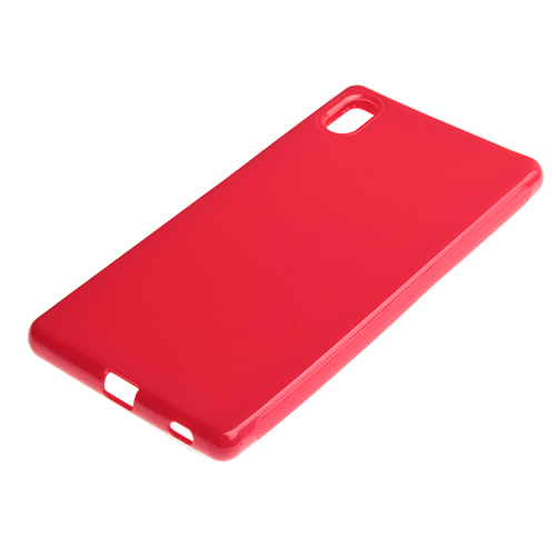Xperia Z3 Plus ile Uyumlu Kılıf Parlak Silikon Kırmızı