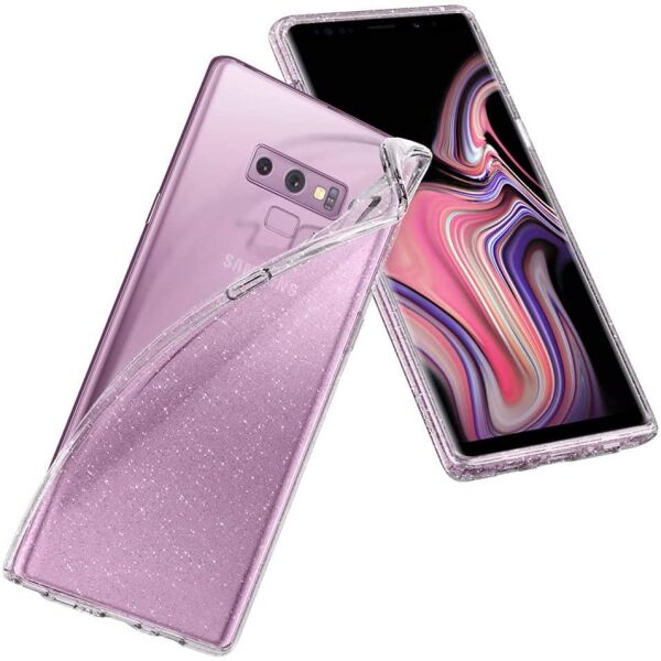 Spigen Galaxy Note 9 ile Uyumlu Kılıf Liquid Crystal Glitter Rose Quartz