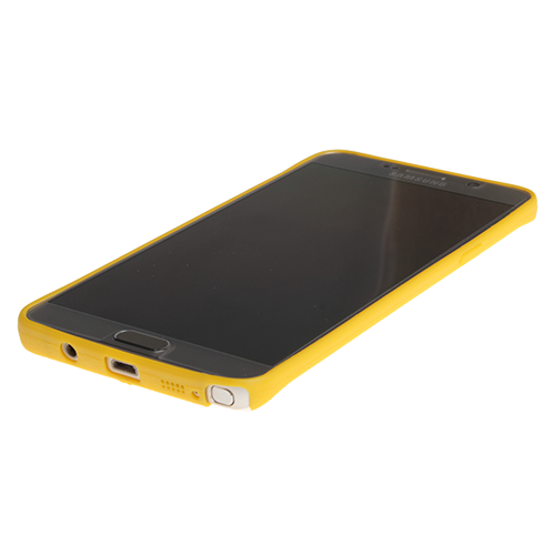 Galaxy Note 5 ile Uyumlu Slim Silikon Deri Desenli Kılıf Sarı