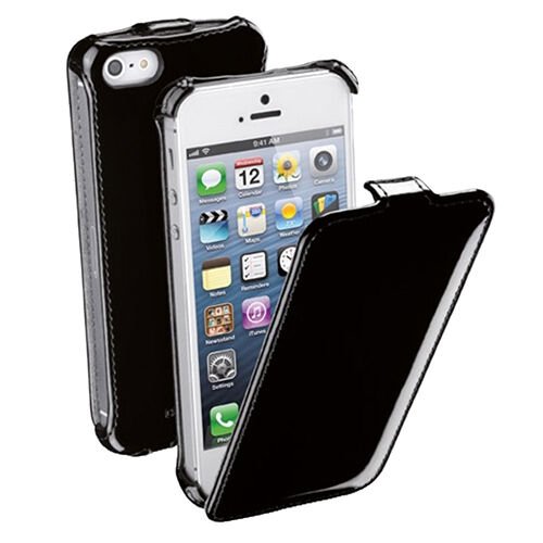 Cellular Line iPhone SE/5S/5 ile Uyumlu Flap Glossy Mıknatıssız Kılıf Siyah FLAPGLOSSIPHONE5BK