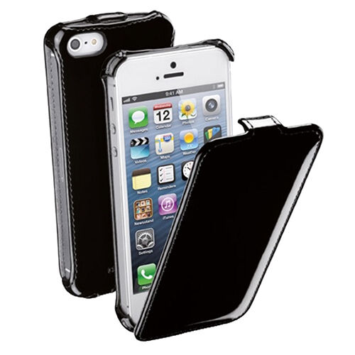 Cellular Line iPhone SE/5S/5 ile Uyumlu Flap Glossy Mıknatıssız Kılıf Siyah FLAPGLOSSIPHONE5BK