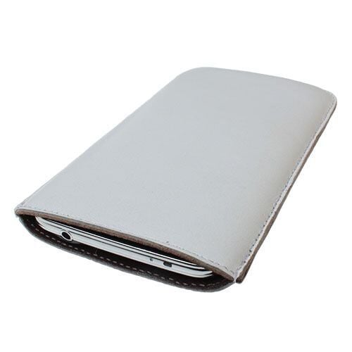 Galaxy S5 G900 ile Uyumlu Çekmeli Deri Kılıf Beyaz